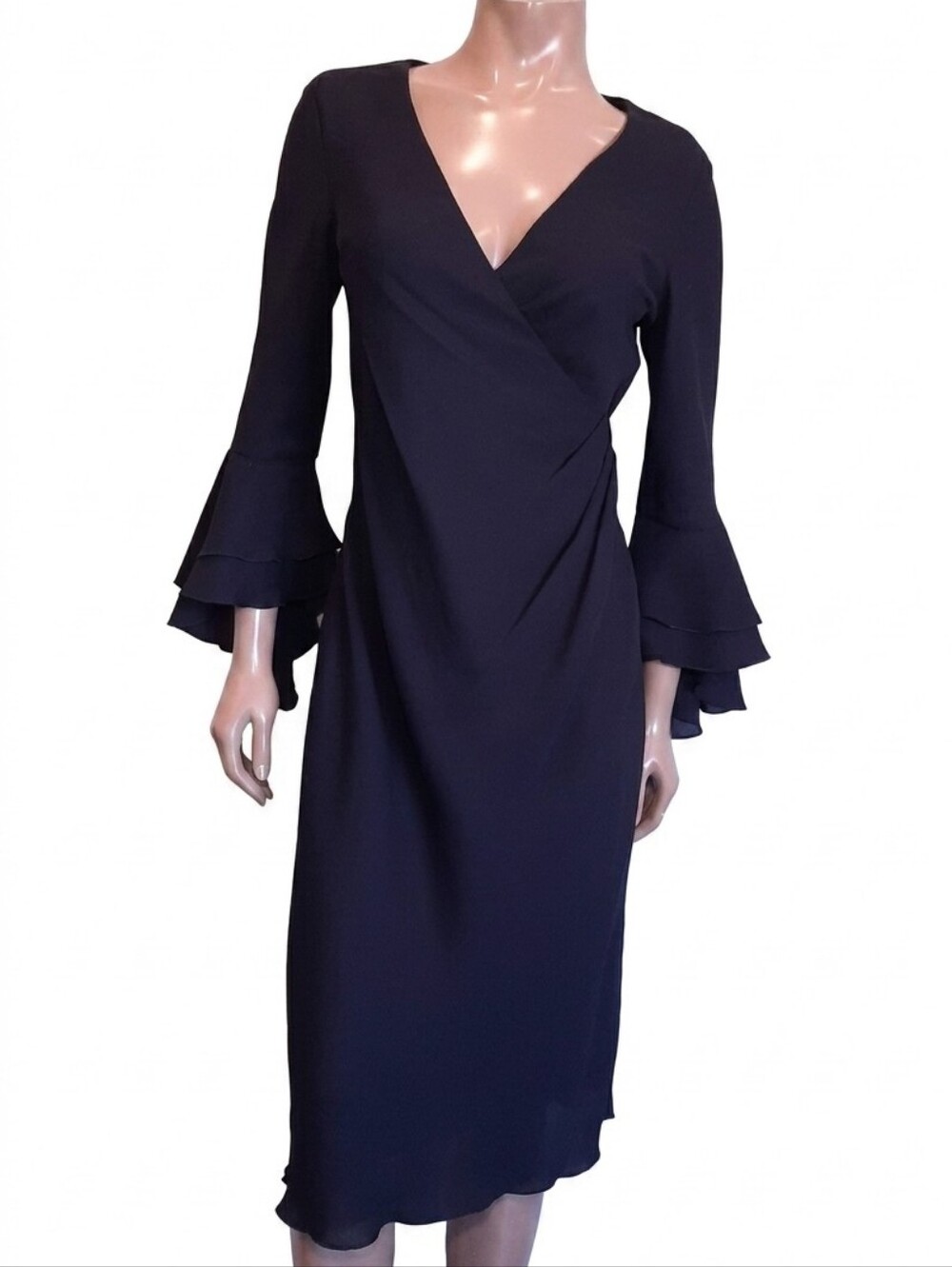 Reitmans Gothic Flare Long Sleeve Midi Dress Vamp Witch Costume Black Size 5